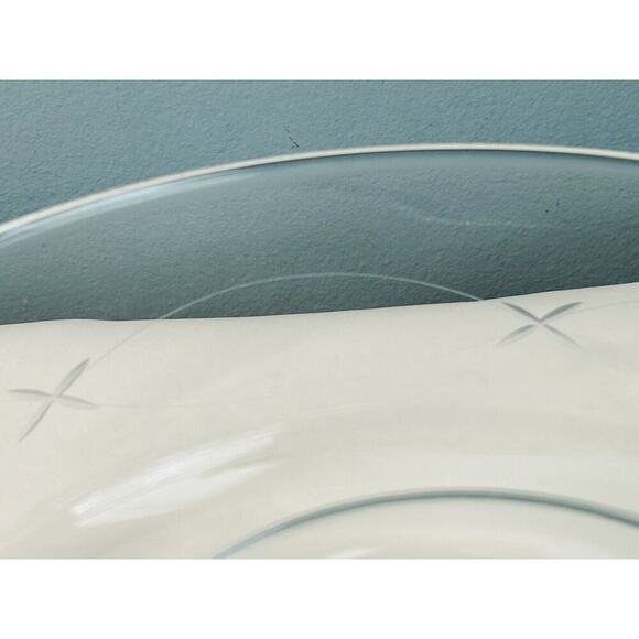 Princess House Crystal Chip & Dip Bowl Heritage Collection #401 Etched X Pattern - Picture 3 of 11